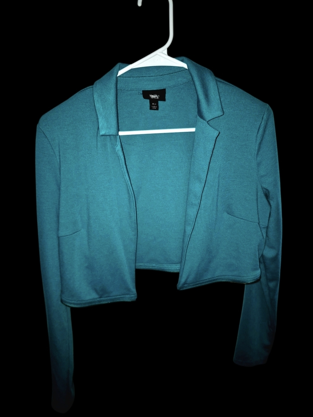 *SOLD ON EBAY* Massimo Dutti Teal Cropped Open Blazer